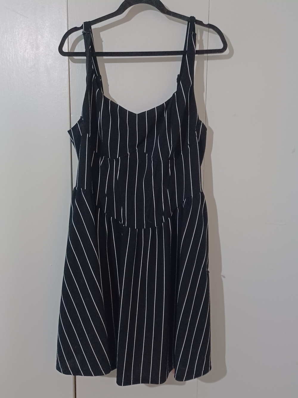 SHEIN Black Pinstripe Mini Dress